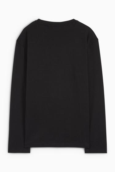 Kinder Jungen - Auto - Langarmshirt - schwarz