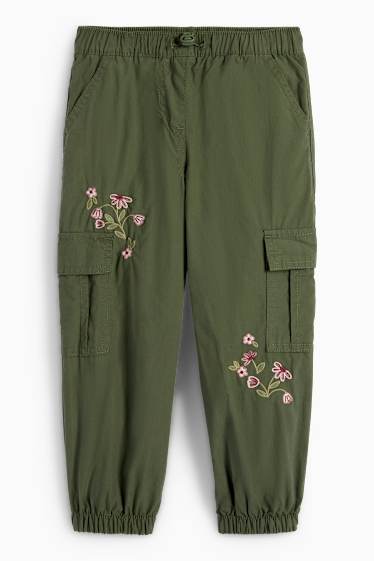Enfants filles - Fleur - pantalon cargo doublé - vert