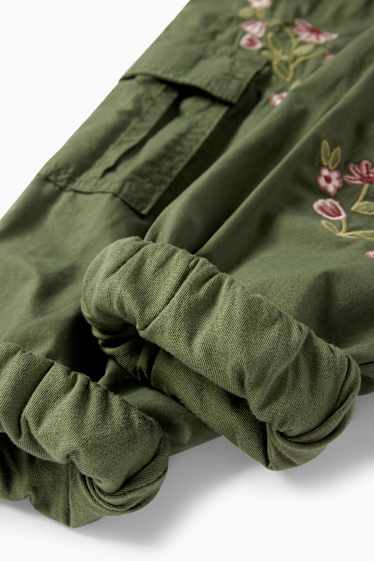 Enfants filles - Fleur - pantalon cargo doublé - vert