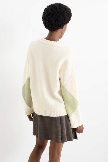 Femei - Pulover - cu model - verde mentă