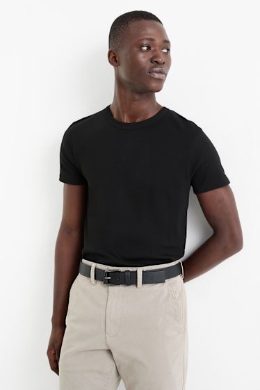 Herren - Gürtel - Lederimitat - schwarz