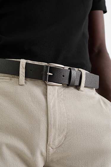 Herren - Gürtel - Lederimitat - schwarz