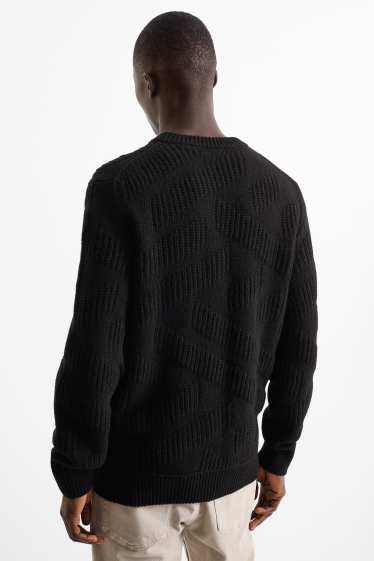 Home - Jersei - mescla de llana - texturat - negre