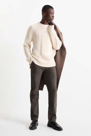 Hommes - Chino - slim fit - marron foncé