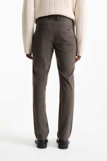 Hommes - Chino - slim fit - marron foncé