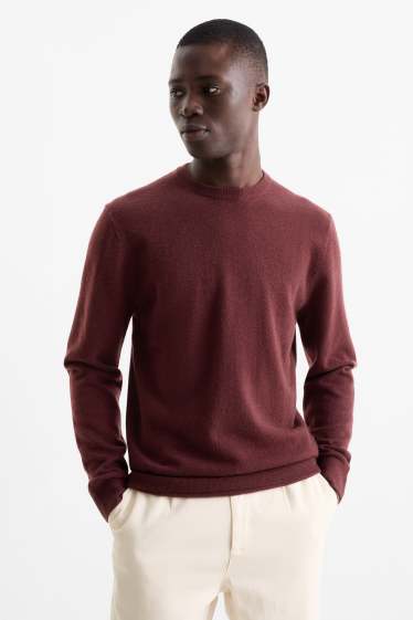 Herren - Kaschmir-Pullover - bordeaux