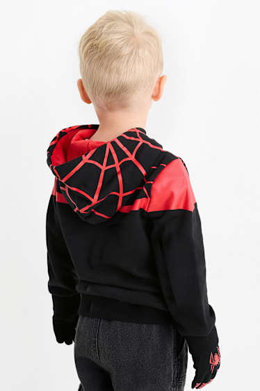 Kinder Buben - Halloween - Spider-Man - Set - Hoodie und Handschuhe - schwarz