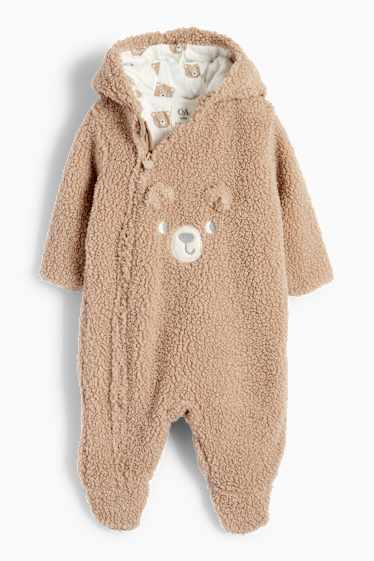 Unisexe - Oursons - combinaison bébé - marron clair