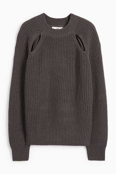 Kinder Mädchen - Pullover - dunkelgrau