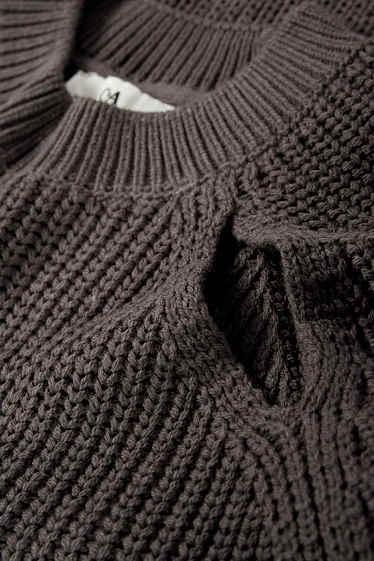 Kinder Mädchen - Pullover - dunkelgrau