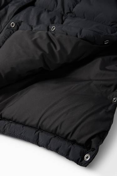 Donna - Cappotto trapuntato con cappuccio - nero