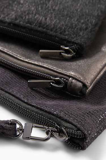 Dames - Set - clutch - 3-delig - zwart