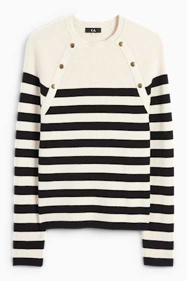 Dona - Jersei - canalé - de ratlles - beix clar