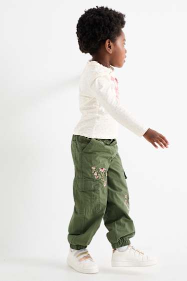 Enfants filles - Fleur - pantalon cargo doublé - vert