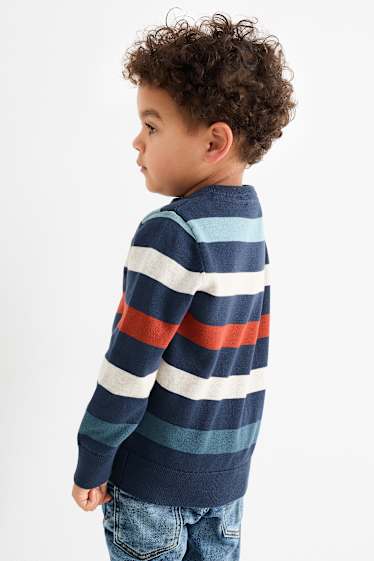 Kinder Jungen - Pullover - gestreift - dunkelblau