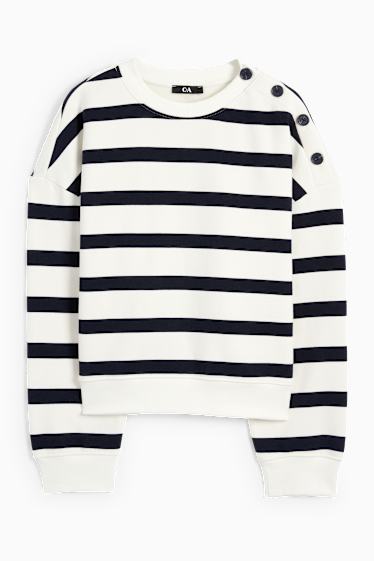 Femmes - Sweat - à rayures - bleu / blanc