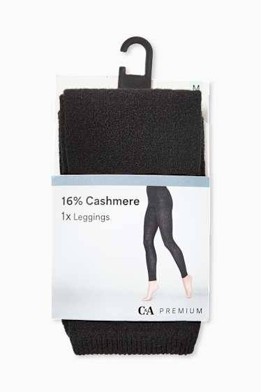 Femmes - Leggings en maille en cachemire mélangé - noir