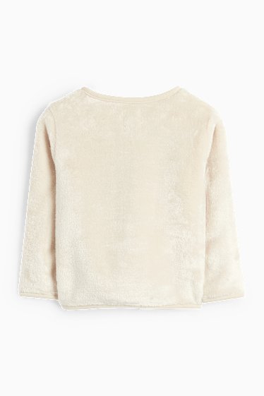 Baby: meisjes - Rendier Rudolf - baby-sweatshirt voor de kerst - beige