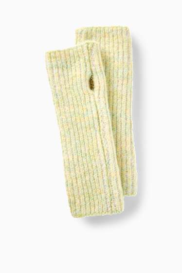 Donna - Scaldapolsi in maglia - a coste - verde chiaro