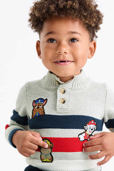 Enfants garçons - La Pat’ Patrouille - Chase, Marcus, Ruben - pullover - à rayures - bleu foncé / gris