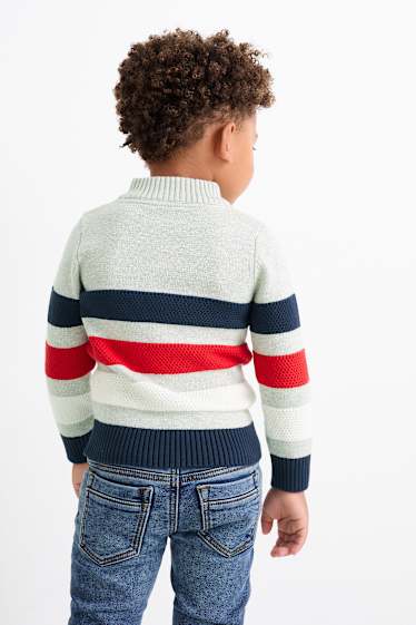 Enfants garçons - La Pat’ Patrouille - Chase, Marcus, Ruben - pullover - à rayures - bleu foncé / gris