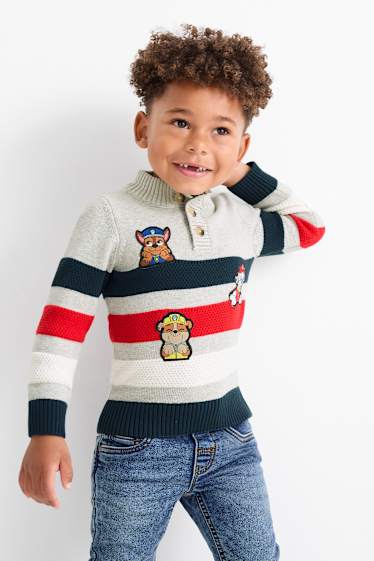 Enfants garçons - La Pat’ Patrouille - Chase, Marcus, Ruben - pullover - à rayures - bleu foncé / gris