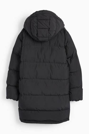 Donna - Cappotto trapuntato con cappuccio - impermeabile - nero
