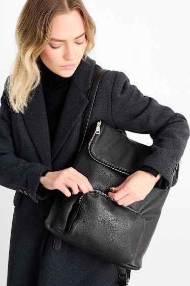 Femmes - Sac à dos - synthétique - noir