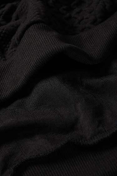 Men - Sweatshirt - cable knit pattern - black
