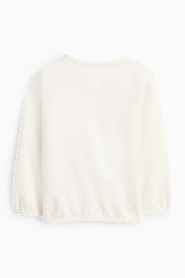 Baby: meisjes - Dieren - babysweatshirt voor kerst - crème wit