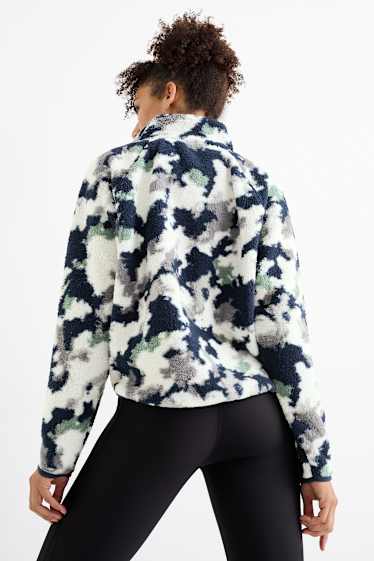 Damen - Thermo-Fleecejacke - gemustert - dunkelblau