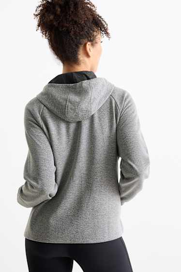 Damen - Funktions-Sweatjacke mit Kapuze - grau
