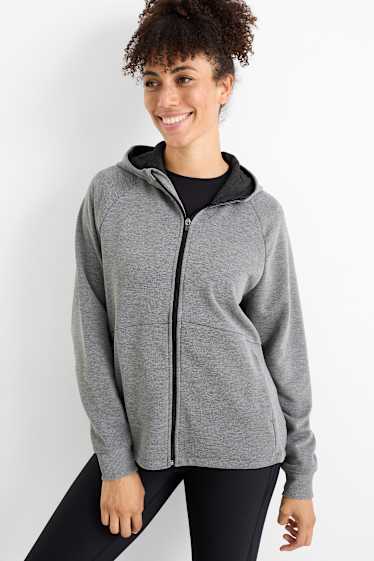 Damen - Funktions-Sweatjacke mit Kapuze - grau