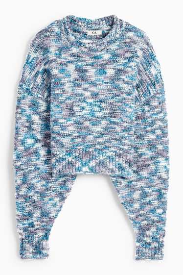 Dona - Jersei crop - estructurat - blau