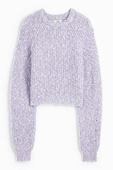 Dona - Jersei crop - acanalat - violeta clar