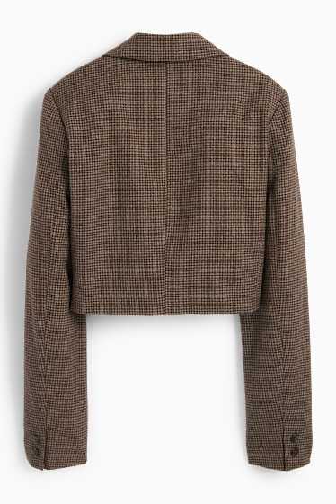 Femmes - Blazer court - à carreaux - marron foncé