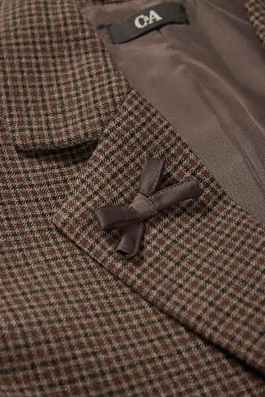 Femmes - Blazer court - à carreaux - marron foncé