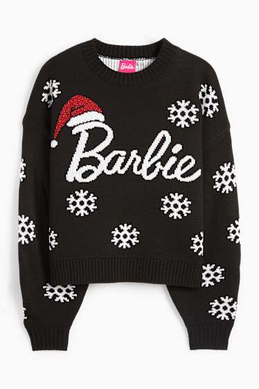 Damen - Weihnachtspullover - Barbie - schwarz