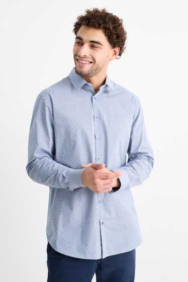 Herren - Feinstrick-Pullover und Hemd - Regular Fit - Kent - blau