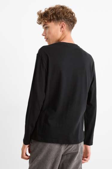 Kinder Jungen - Auto - Langarmshirt - schwarz