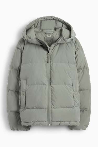 Dona - Jaqueta embuatada amb caputxa - impermeable - gris