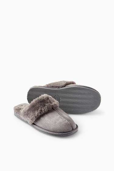 Dona - Sabatilles de casa - pell girada sintètica - gris