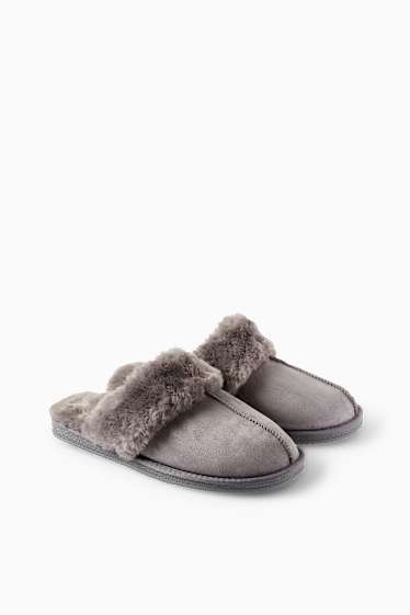 Dona - Sabatilles de casa - pell girada sintètica - gris