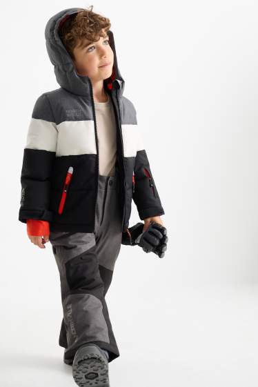 Kinder Jungen - Skihose - wasserdicht - dunkelgrau