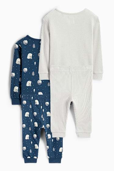 Bébés garçons - Lot de 2 - ours polaires - pyjamas bébé - 4 pièces - bleu foncé