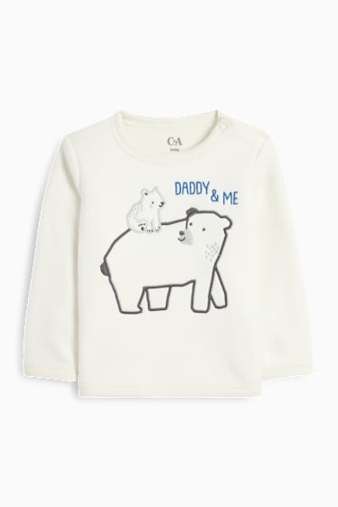 Baby: jongens - IJsbeer - babytruitje van fleece - crème wit