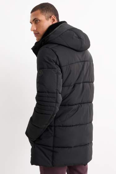 Home - Jaqueta embuatada amb caputxa - impermeable - negre