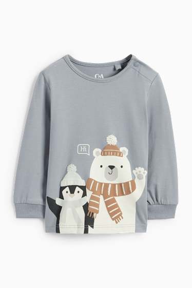 Bébés garçons - Ours polaire et pingouin - pyjama bébé - 2 pièces - bleu / blanc