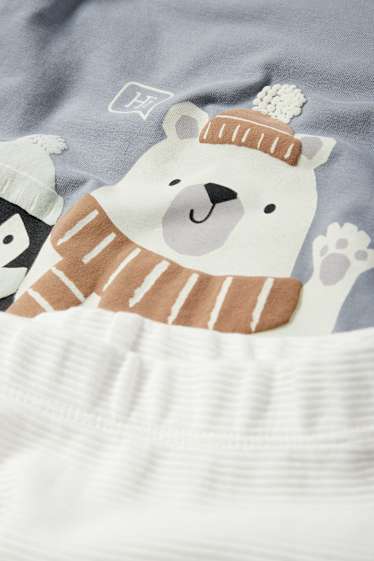 Bébés garçons - Ours polaire et pingouin - pyjama bébé - 2 pièces - bleu / blanc