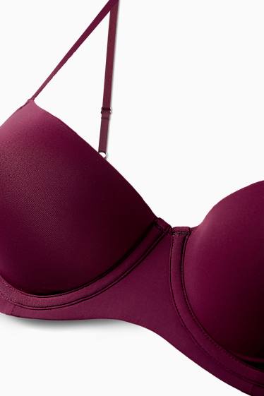 Damen - BH mit Bügel - DEMI - wattiert - LYCRA® - bordeaux